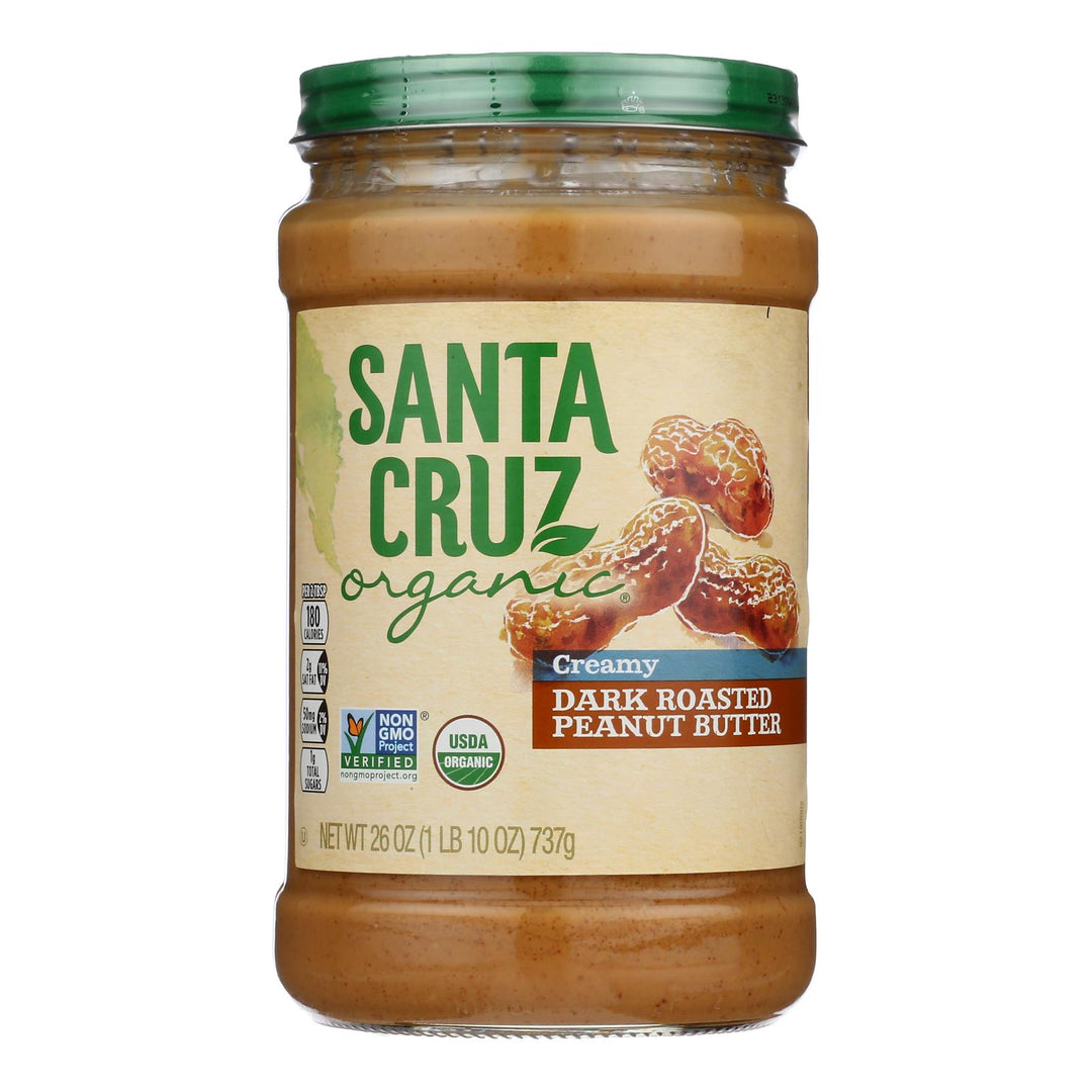 Santa Cruz Organic - Peanut Butter Organic Dark Roast Creamy - Case Of 6-26 Ounces - Maras Green