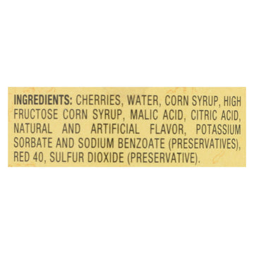 Reese Red Maraschino Cherries With Stems - Case Of 12 - 10 Oz. - Maras Green