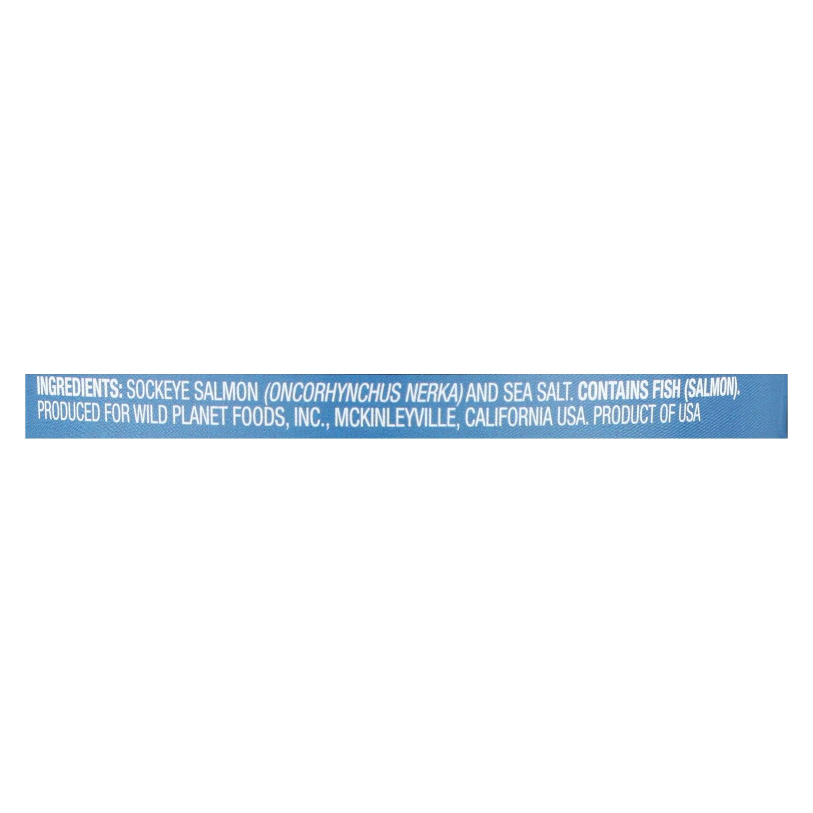 Wild Planet Wild Pacific Sockeye Salmon - Case Of 12 - 6 Oz. - Maras Green