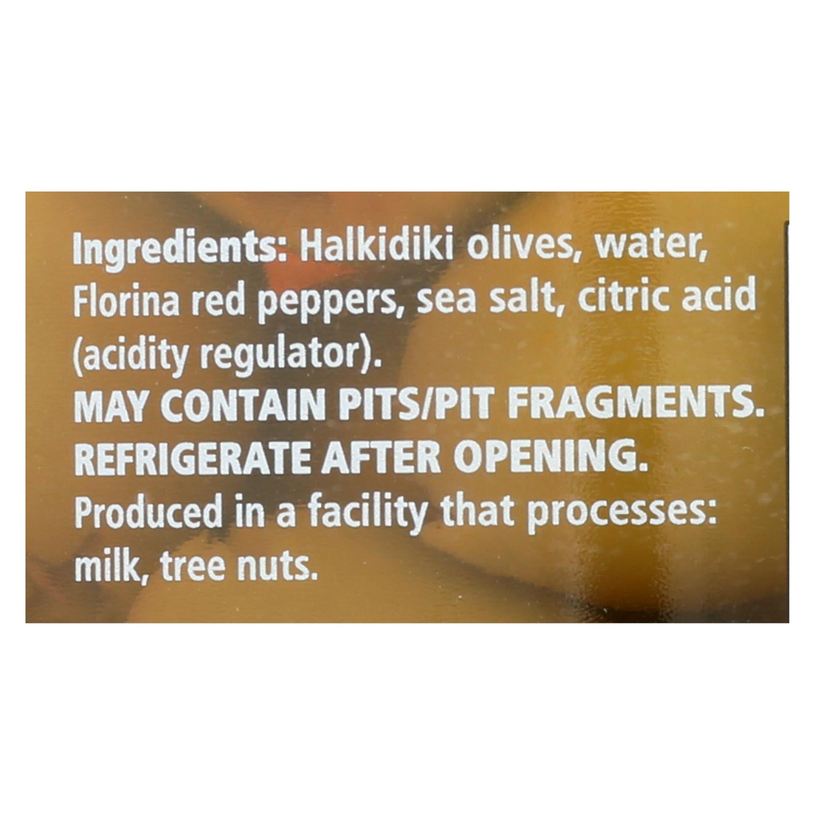 Divina - Olives Stuffed With Sweet Peppers - Case Of 6 - 7.8 Oz. - Maras Green