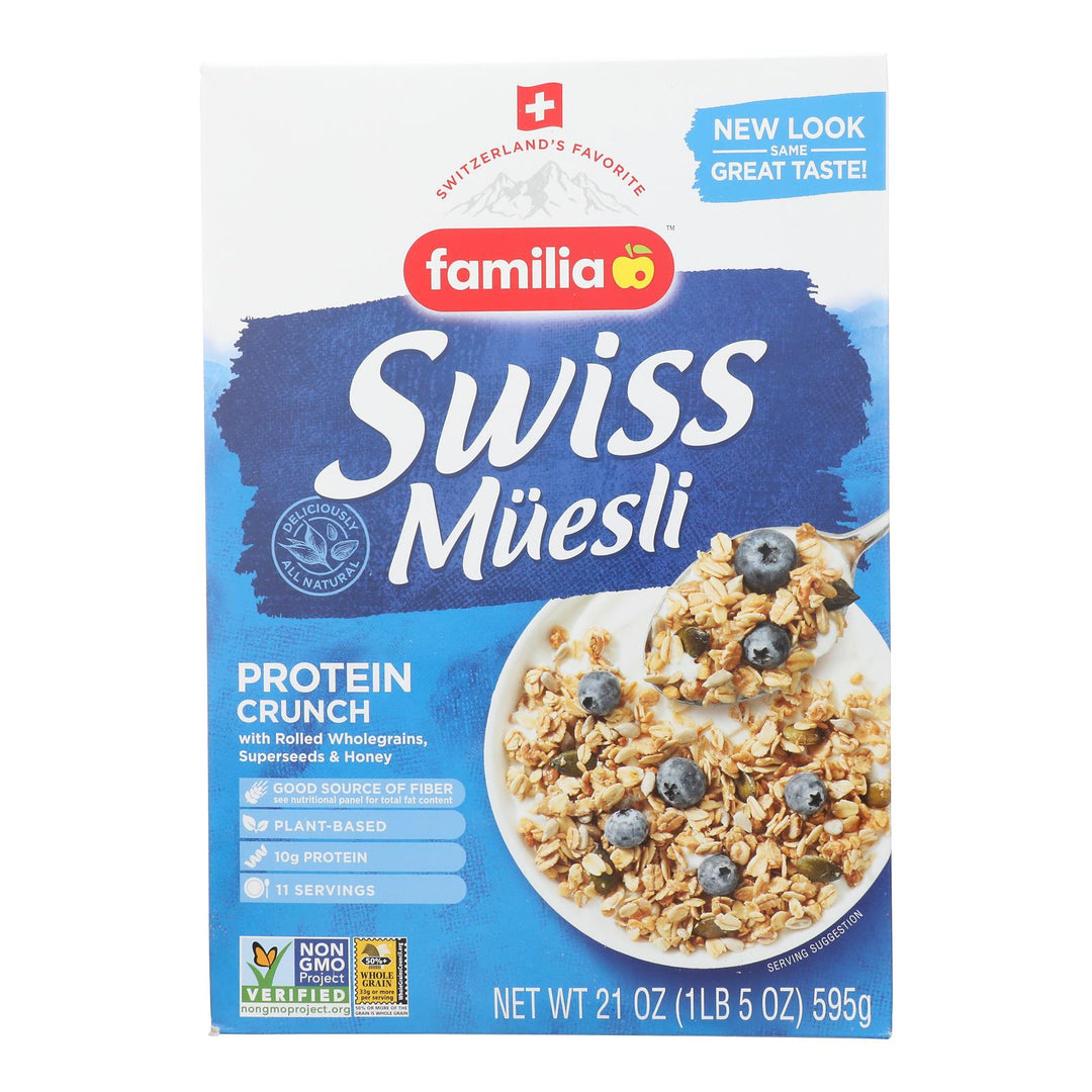 Familia - Muesli Swiss Protein Crunch - Case Of 6-21 Oz - Maras Green