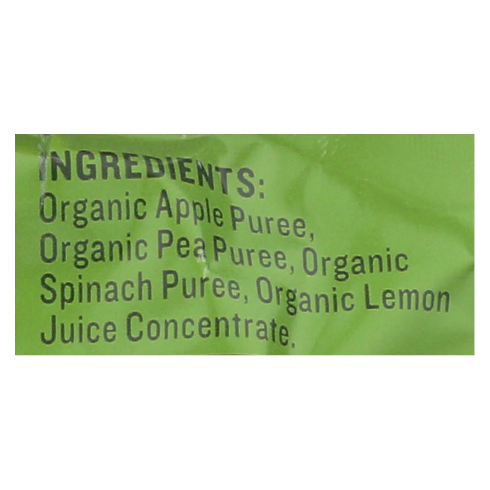 Peter Rabbit Organics Veggie Snacks - Pea Spinach And Apple - Case Of 10 - 4.4 Oz. - Maras Green