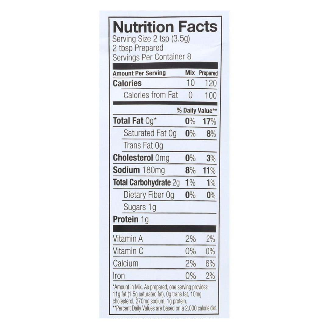 Simply Organic Ranch Salad Dressing Mix - Case Of 12 - 1 Oz. - Maras Green