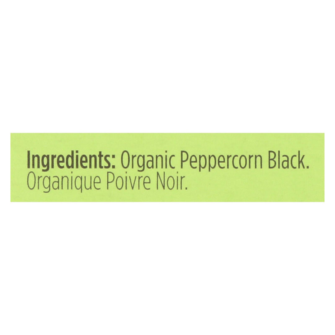 Spicely Organics - Organic Peppercorn - Black - Case Of 6 - 0.45 Oz. - Maras Green