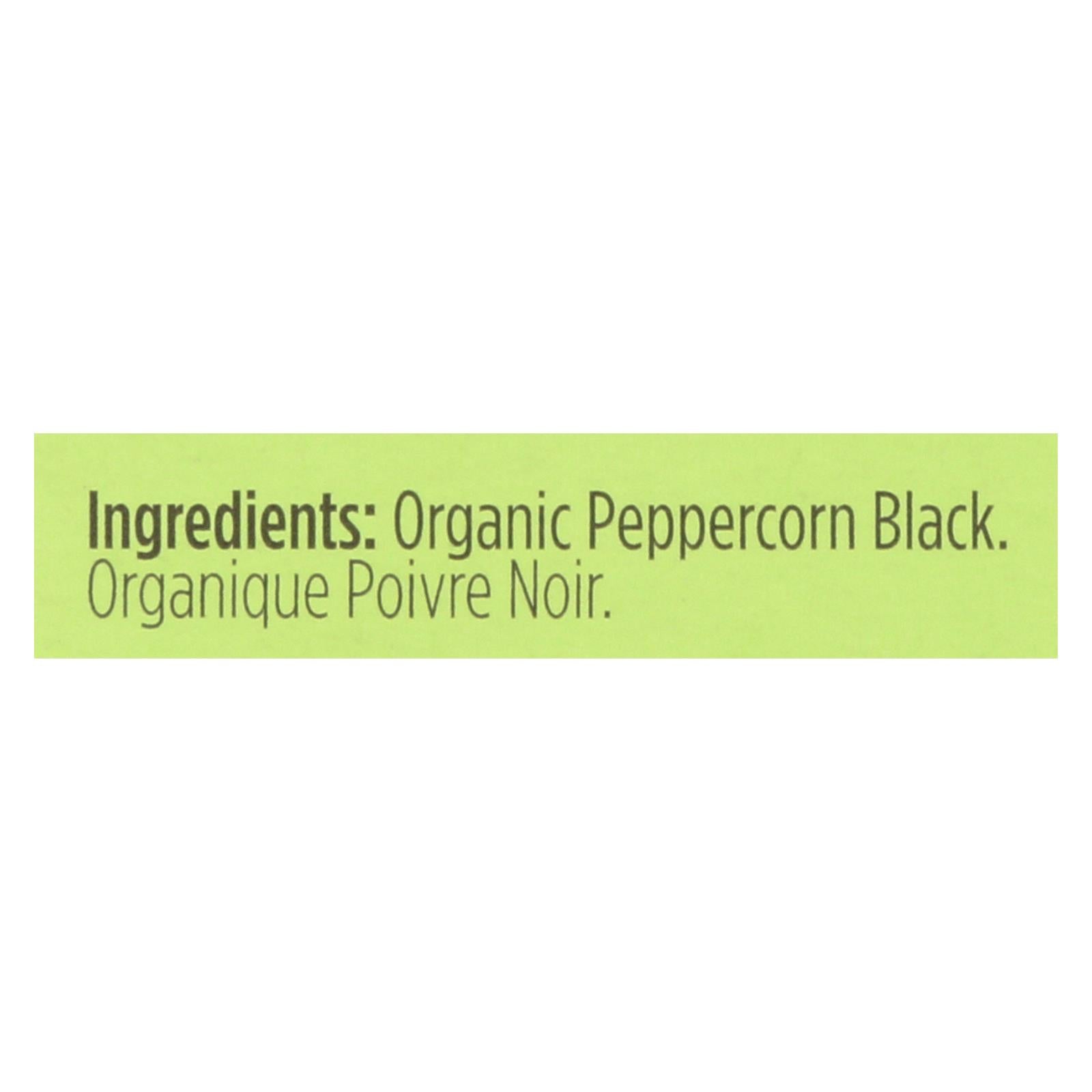 Spicely Organics - Organic Peppercorn - Black - Case Of 6 - 0.45 Oz. - Maras Green