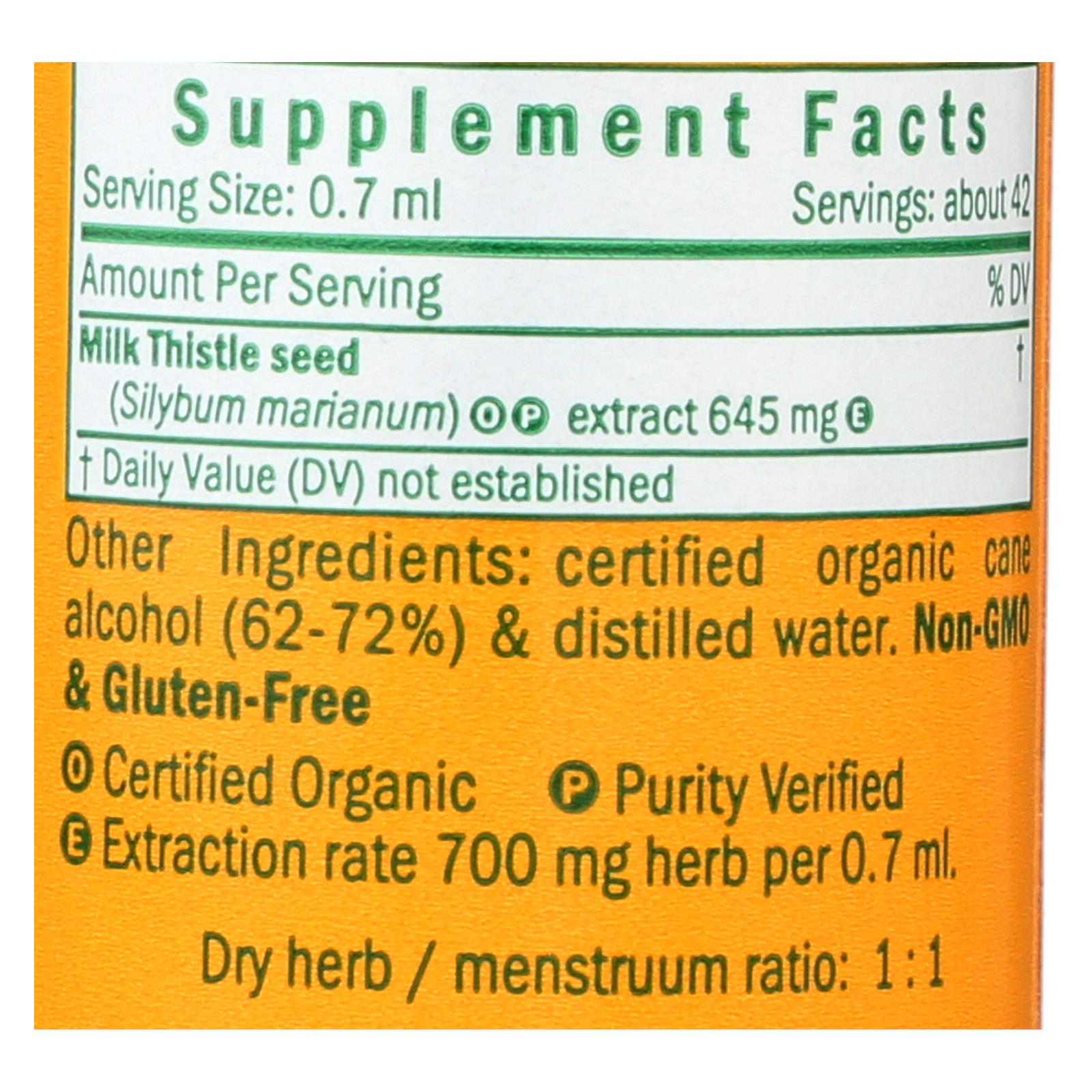 Herb Pharm - Milk Thistle Extract - 1 Each-1 Fz - Maras Green