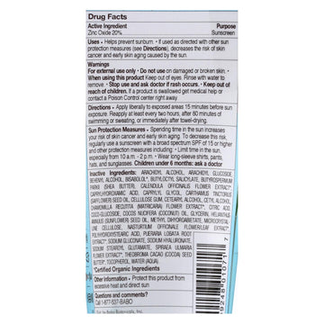 Babo Botanicals - Baby Skin Mineral Sunscreen - Spf 50 - 3 Oz. - Maras Green