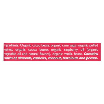 Taza Chocolate Stone Ground Organic Dark Chocolate Bar - Raspberry Crunch - Case Of 10 - 2.5 Oz. - Maras Green