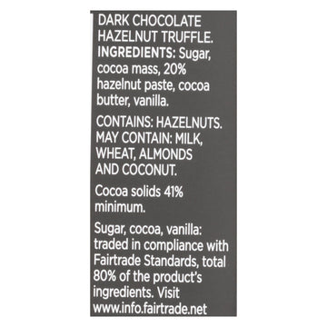 Divine - Bar Dark Chocolate Hazelnut Trffl - Case Of 12 - 3 Oz - Maras Green