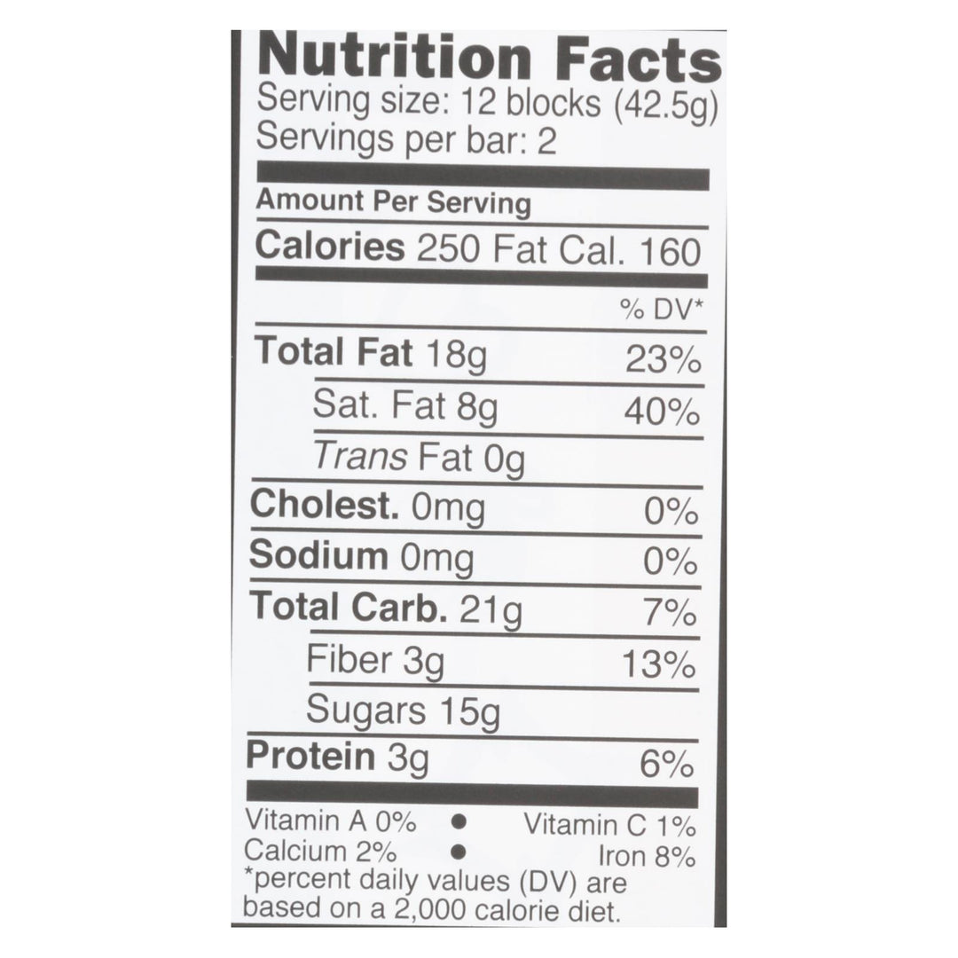 Divine - Bar Dark Chocolate Hazelnut Trffl - Case Of 12 - 3 Oz - Maras Green