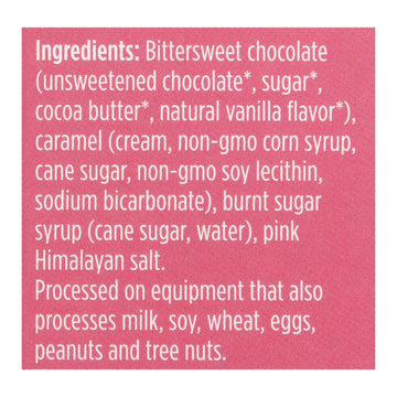 Vosges Haut-chocolat 72% Cocoa Burnt Caramel Bar - Pink Salt - Case Of 12 - 3 Oz - Maras Green