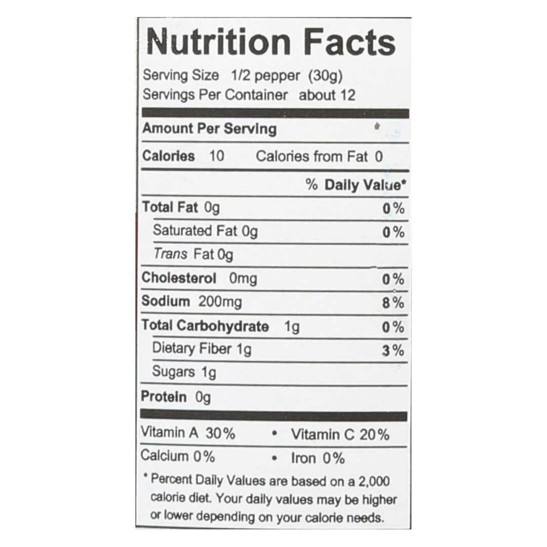 Divina - Peppers Red Roasted - Case Of 6 - 16.2 Ounces - Maras Green