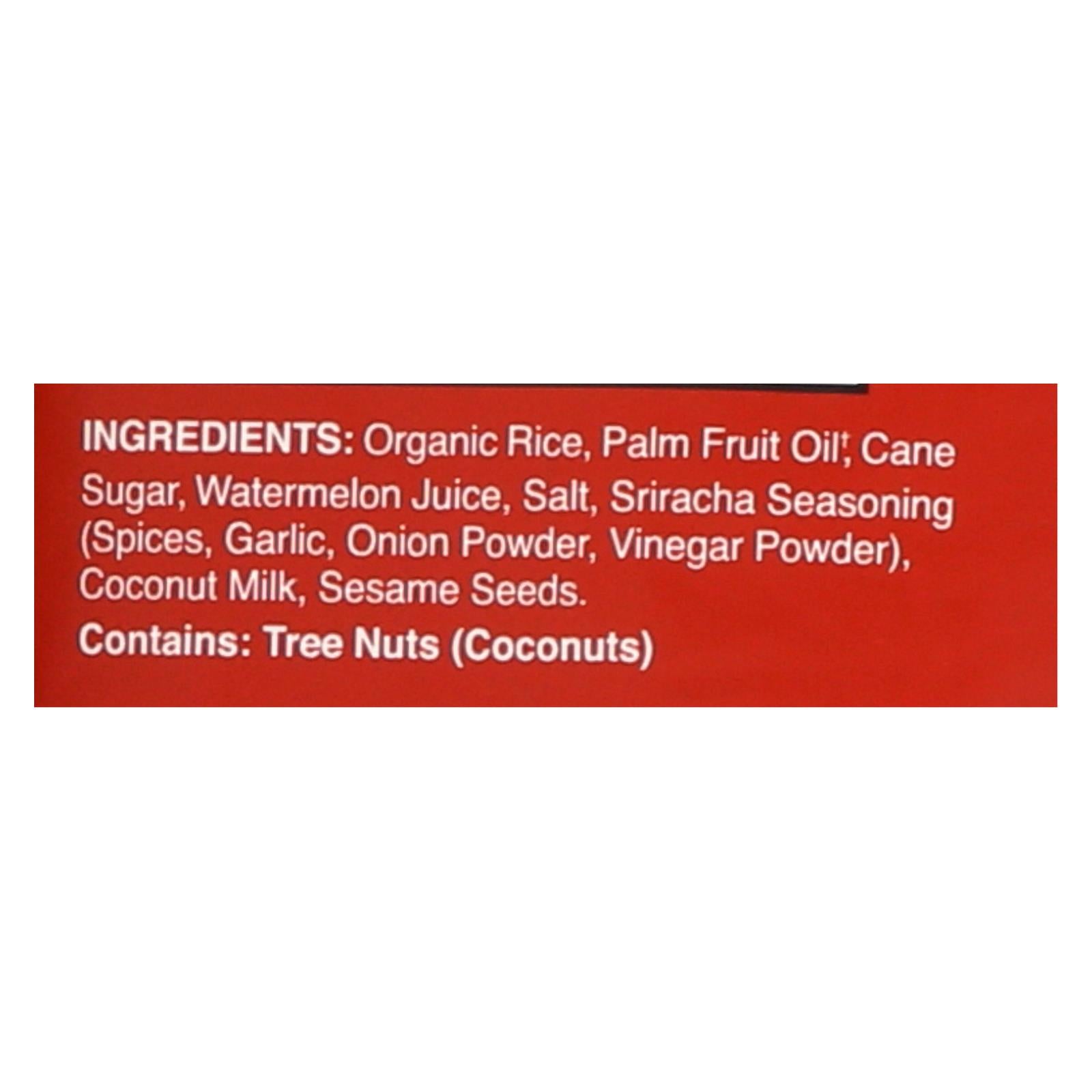 Dang - Sticky Rice Chips - Sriracha - Case Of 12 - 3.50 Oz - Maras Green