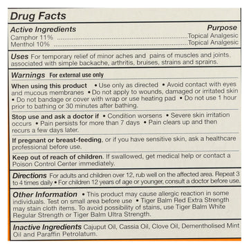 Tiger Balm Extra Strength Pain Relieving Ointment - 0.63 Oz - Case Of 6 - Maras Green