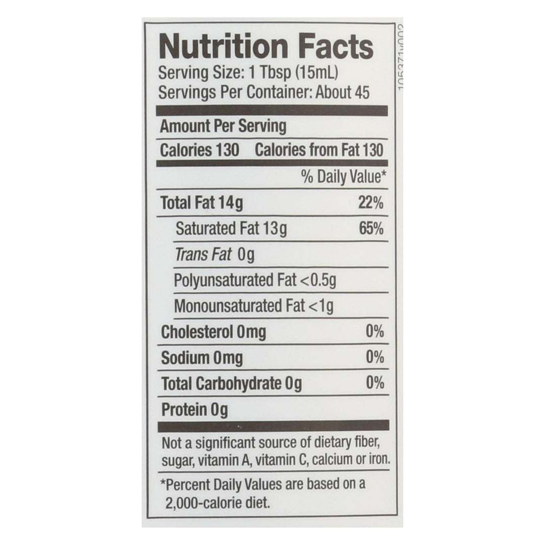 Nutiva Organic Coconut Oil - Refined - Case Of 6 - 23 Fl Oz. - Maras Green