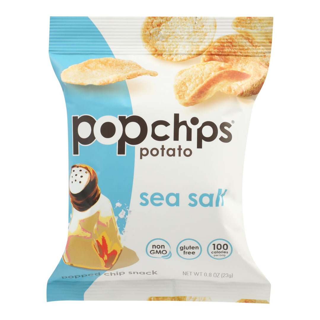 Popchips Potato Chip - Sea Salt - Case Of 24 - 0.8 Oz. - Maras Green