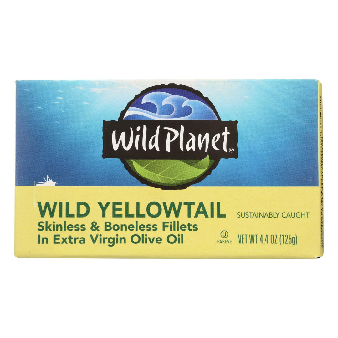 Wild Planet Wild Yellow Tail Fillets In Extra Virgin Olive Oil - Case Of 12 - 4.375 Oz. - Maras Green