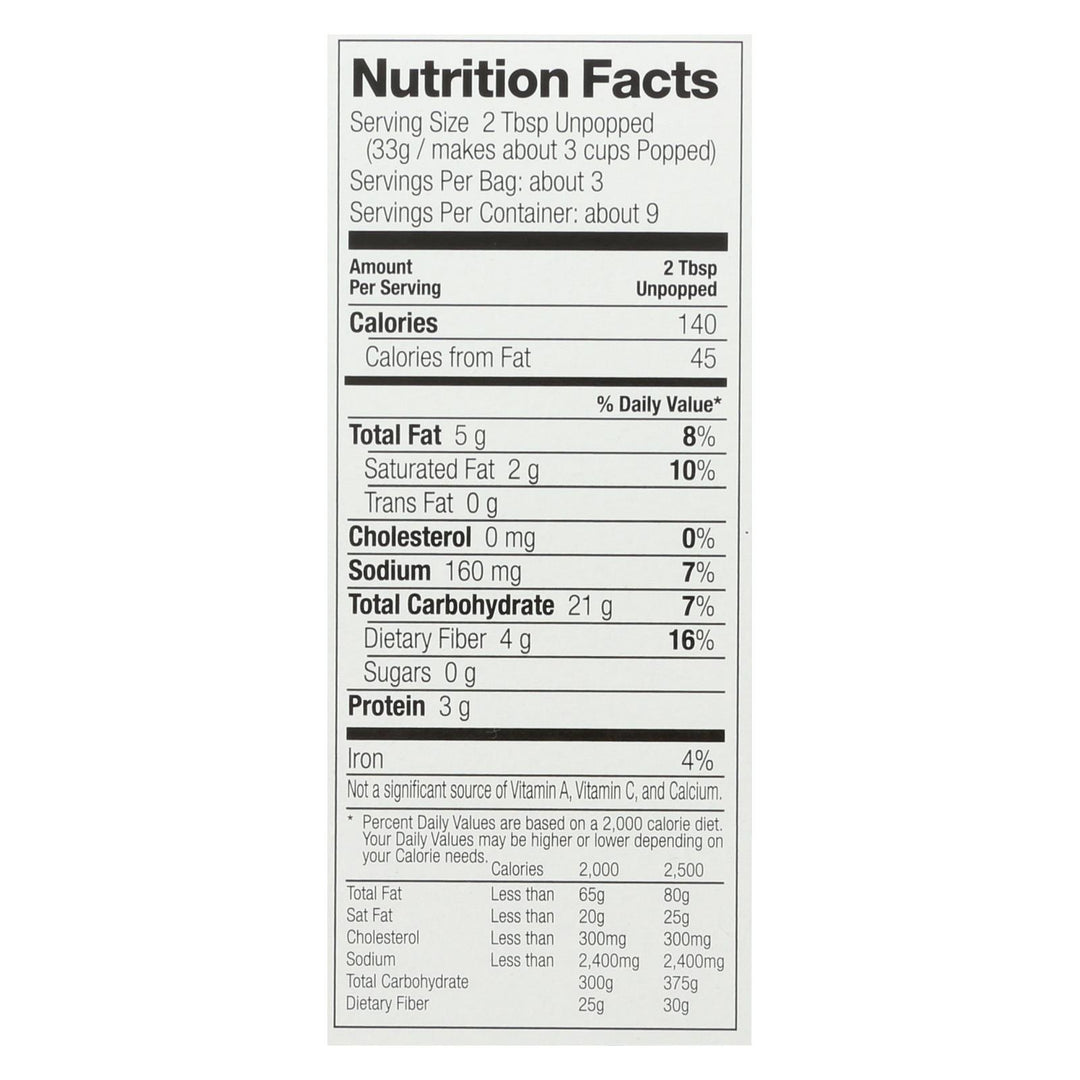 Black Jewell Microwave Popcorn - Butter - Case Of 6 - 3 - 3.5 Oz. Bags Each - 10.5 Oz. - Maras Green