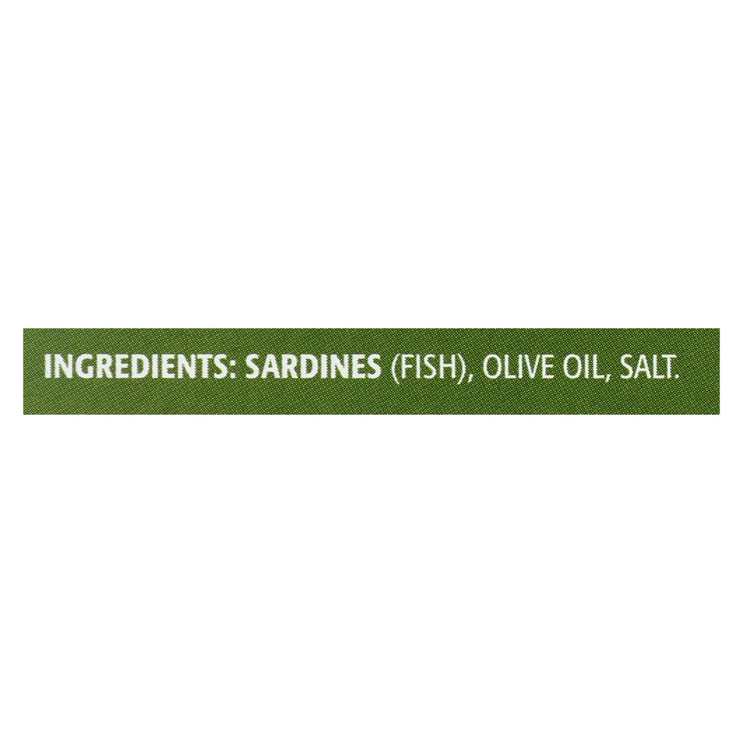 Season Skinless & Boneless Sardines In Pure Olive Oil  - Case Of 12 - 3.75 Oz - Maras Green