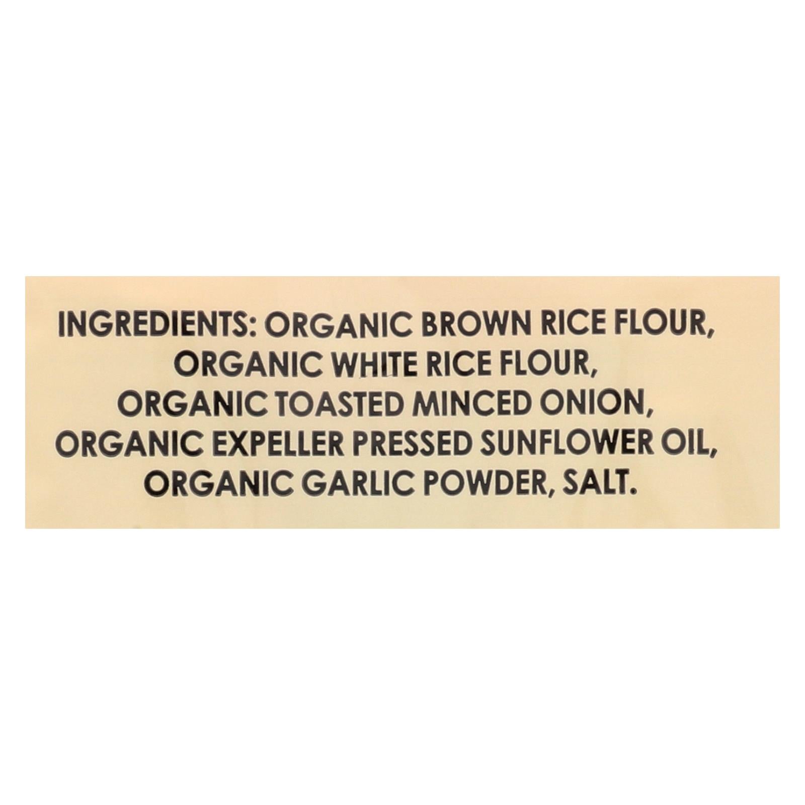 Edward And Sons Brown Rice Snaps - Toasted Onion - Case Of 12 - 3.5 Oz. - Maras Green