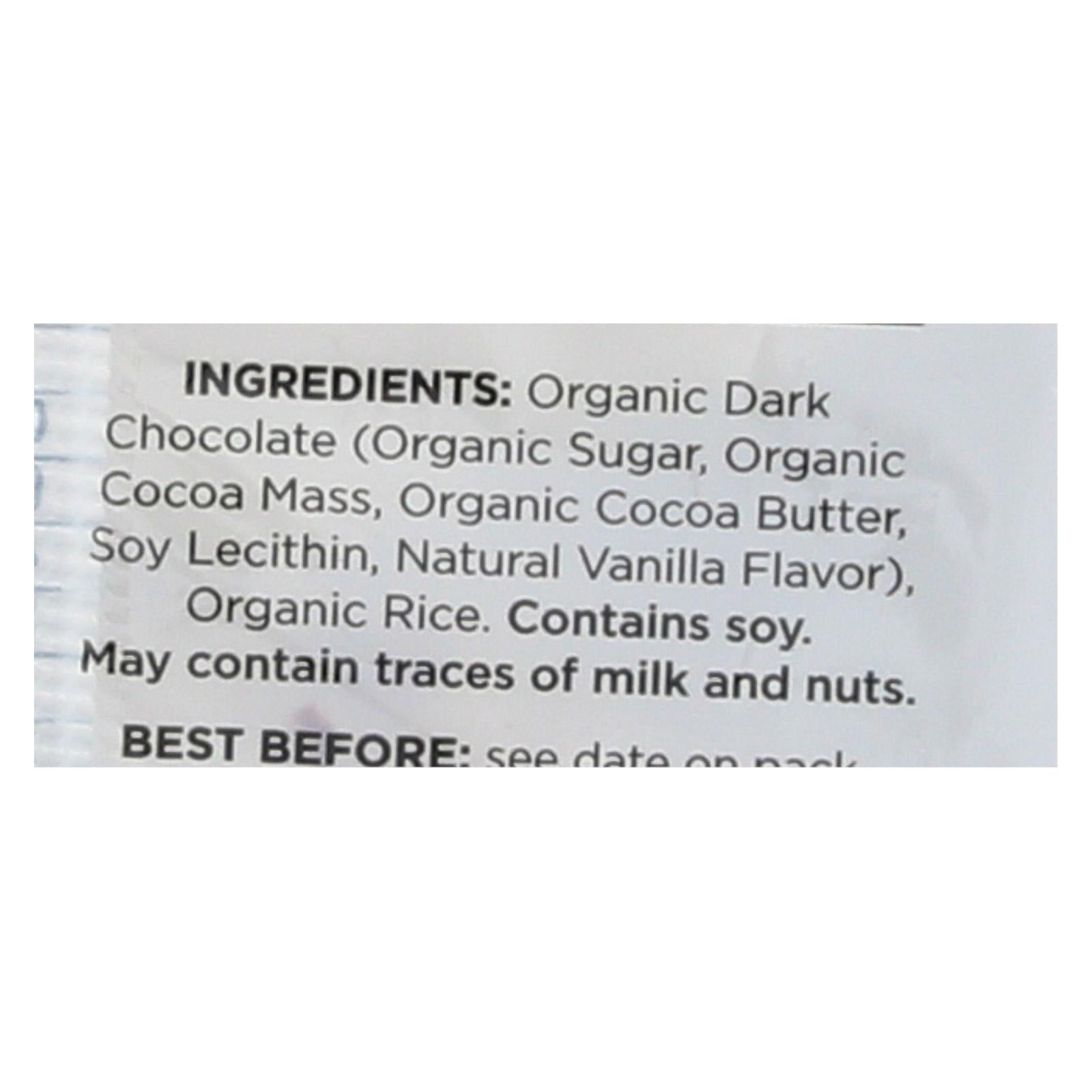 Element Organic Dipped Rice Cakes - Dark Chocolate - Case Of 6 - 3.5 Oz - Maras Green