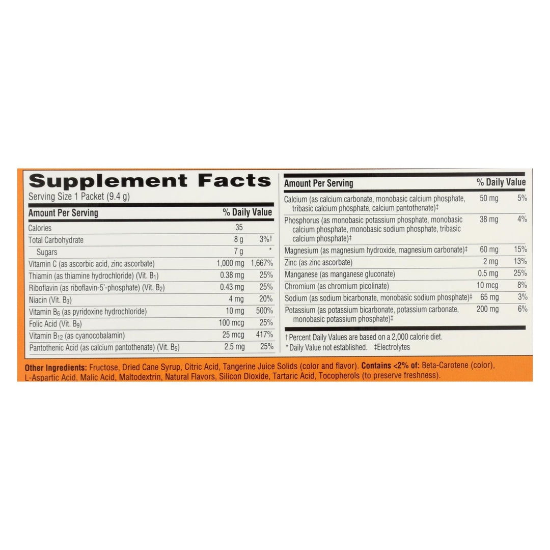 Alacer - Emergen - c Vitamin C Fizzy Drink Mix Tangerine - 1000 Mg - 30 Packets - Maras Green