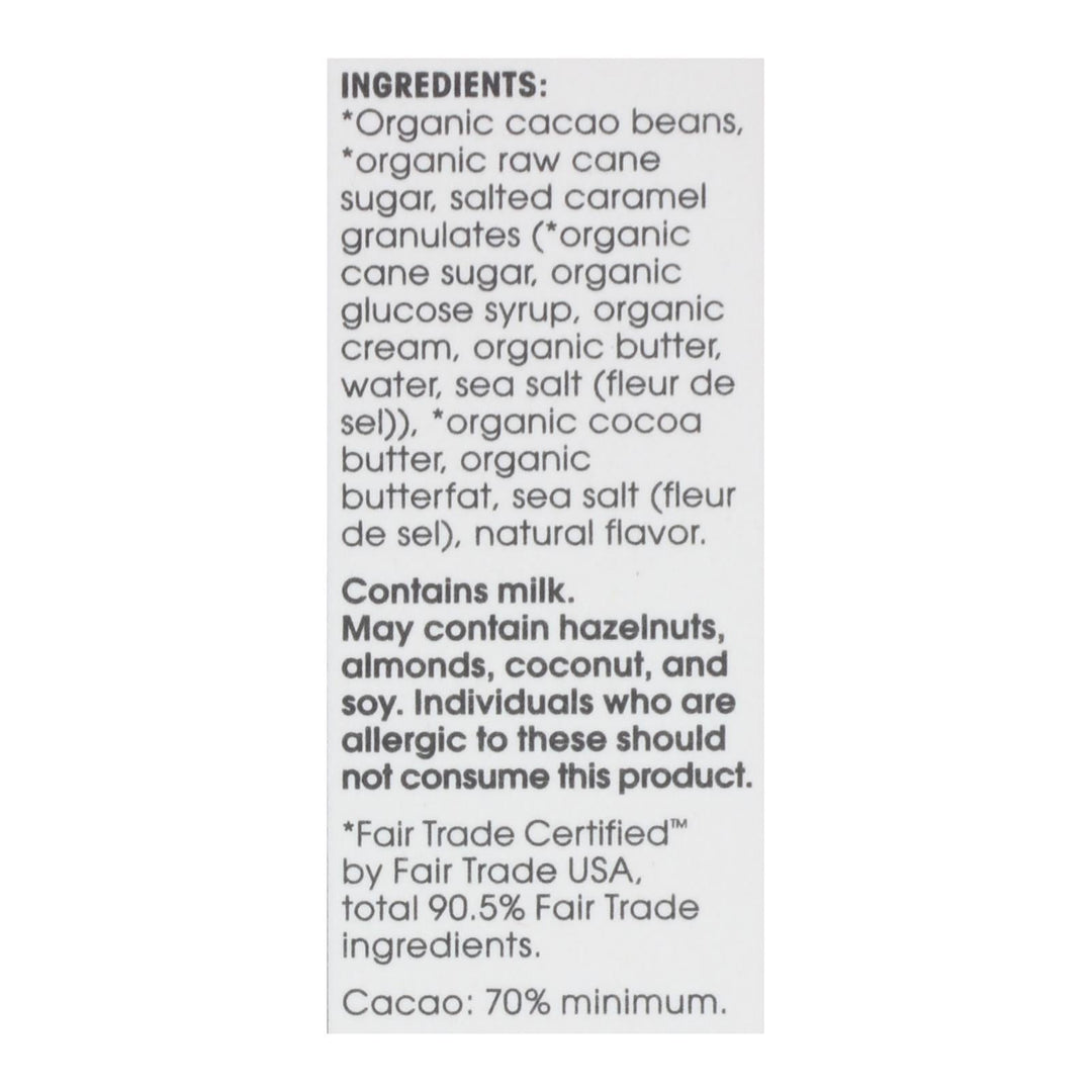 Alter Eco Americas Organic Chocolate Bar - Dark Salted Burnt Caramel - 2.82 Oz Bars - Case Of 12 - Maras Green