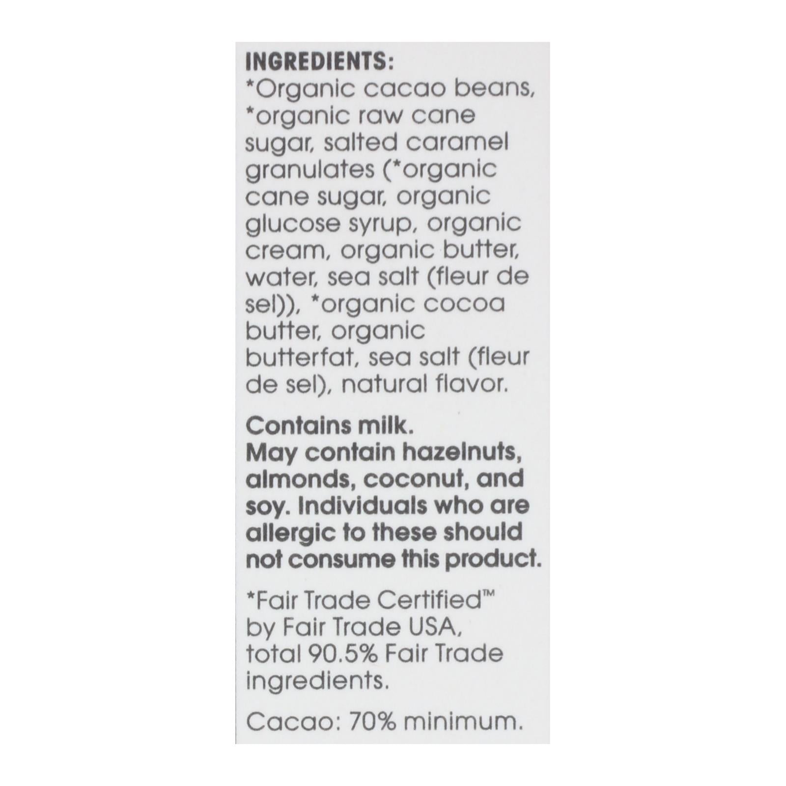 Alter Eco Americas Organic Chocolate Bar - Dark Salted Burnt Caramel - 2.82 Oz Bars - Case Of 12 - Maras Green