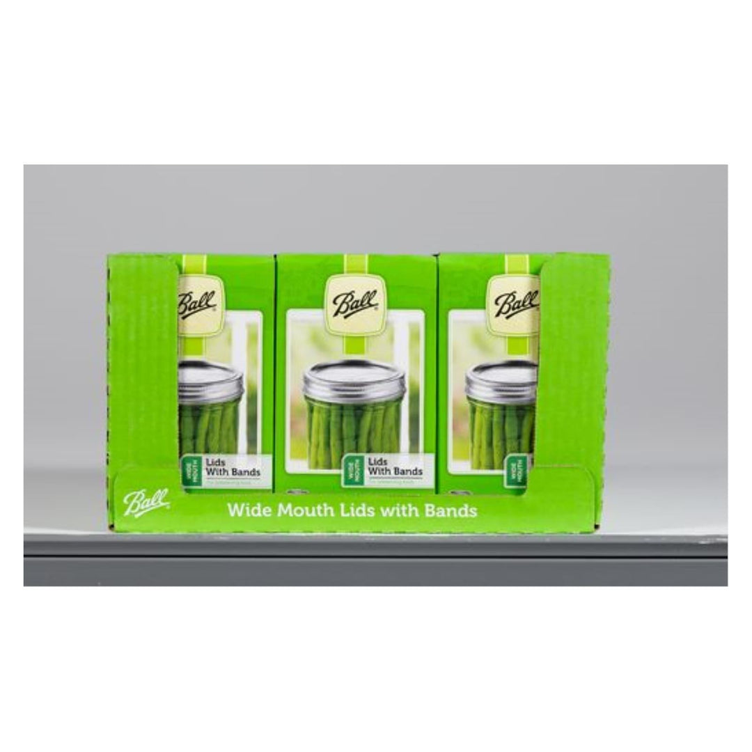 Ball Canning - Lids & Bands Widemouth - Case Of 12 - 12 Ct - Maras Green