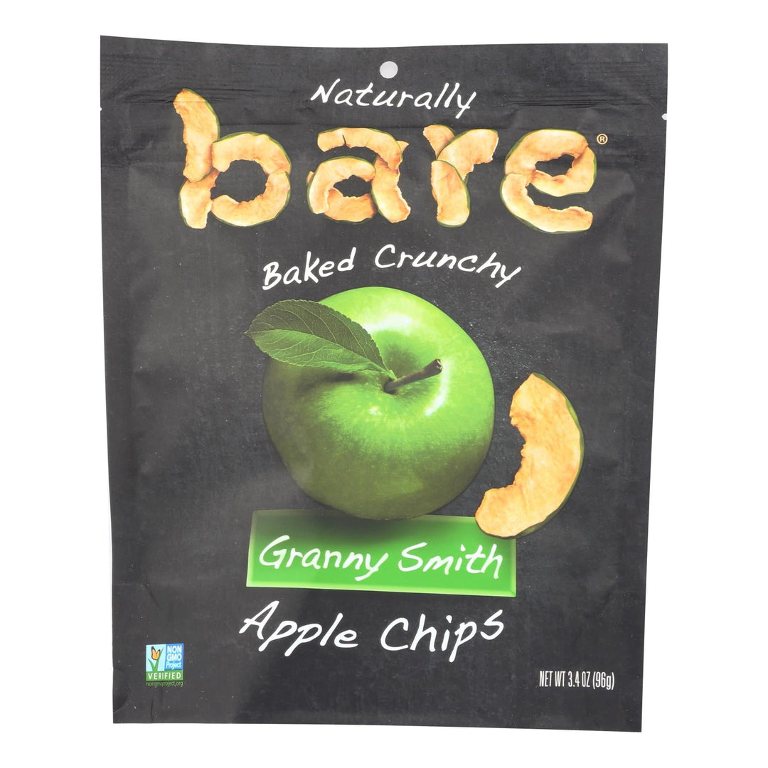 Bare Fruit Apple Chips - Granny Smith - Case Of 12 - 3.4 Oz - Maras Green