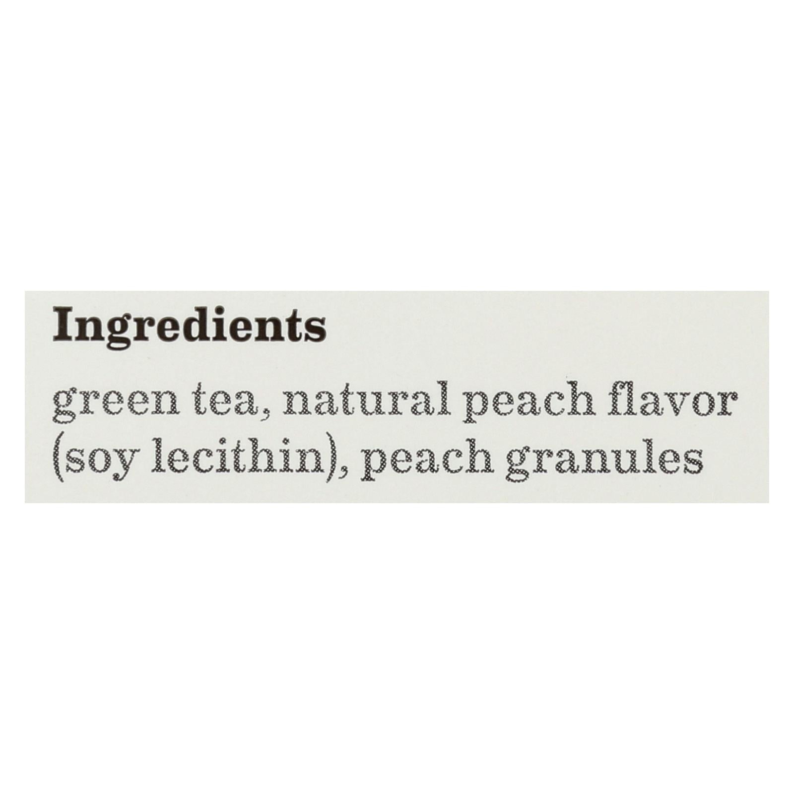Bigelow Tea Green Tea - With Peach - Case Of 6 - 20 Bag - Maras Green