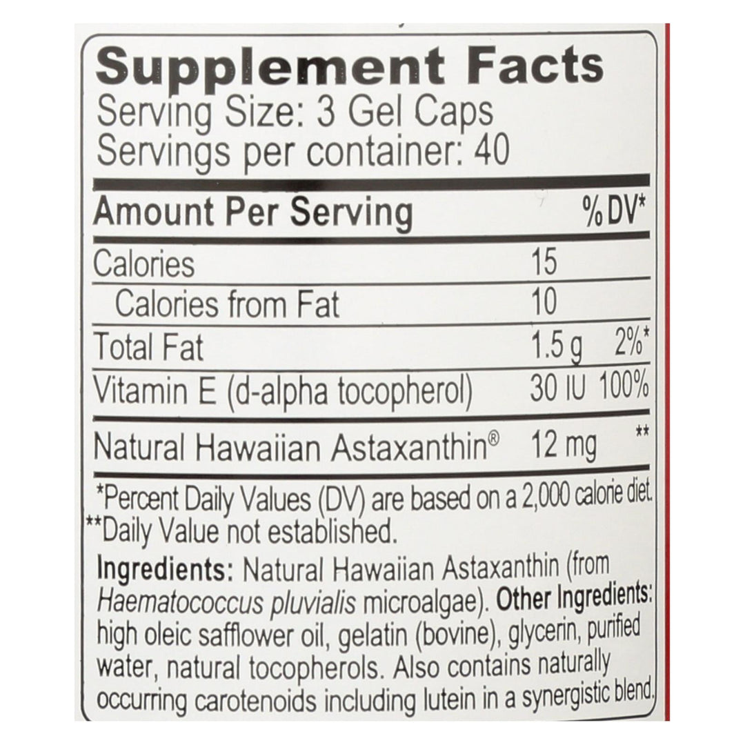 Bioastin 4mg Astaxanthin Microalgae - 1 Each - 120 Cap - Maras Green