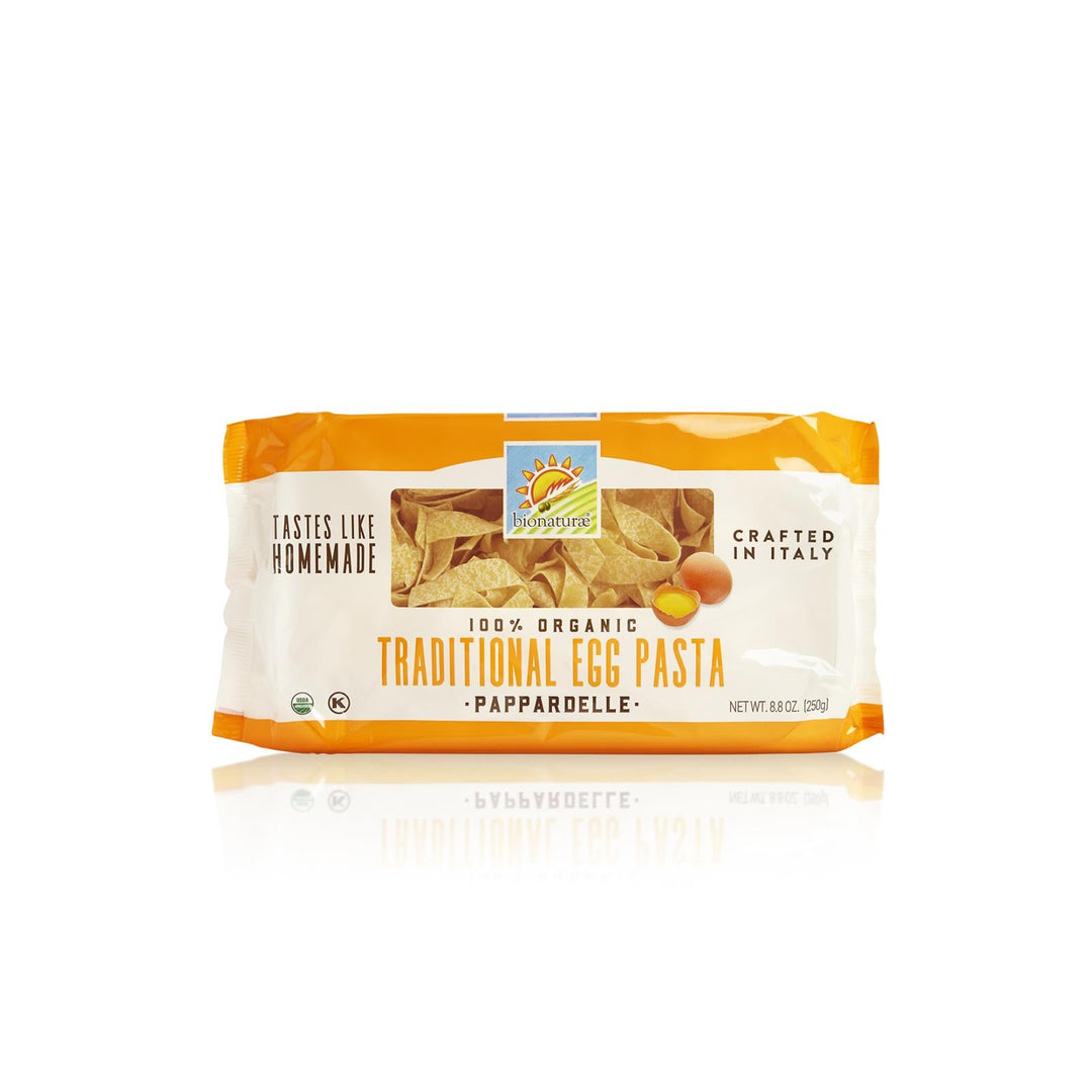 Bionaturae Egg Pasta - Organic Durum Semolina Egg Pappardelle - Case Of 12 - 8.8 Oz. - Maras Green