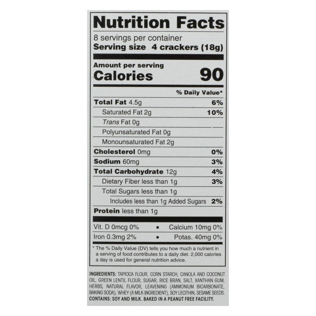 Breton/dare - Crackers - Herb And Garlic - Case Of 6 - 4.76 Oz. - Maras Green