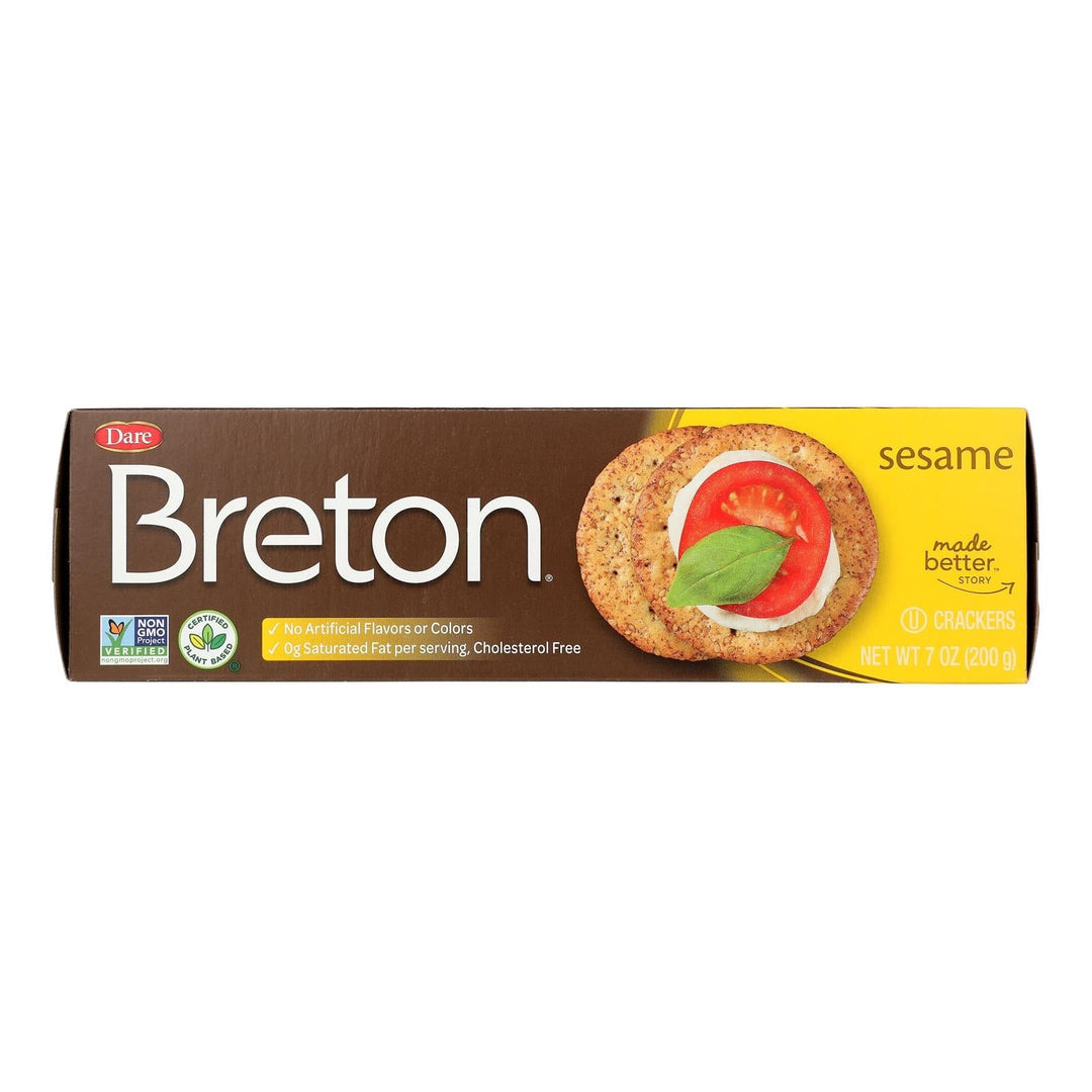 Breton/dare - Crackers Sesame - Case Of 12 - 7 Oz - Maras Green