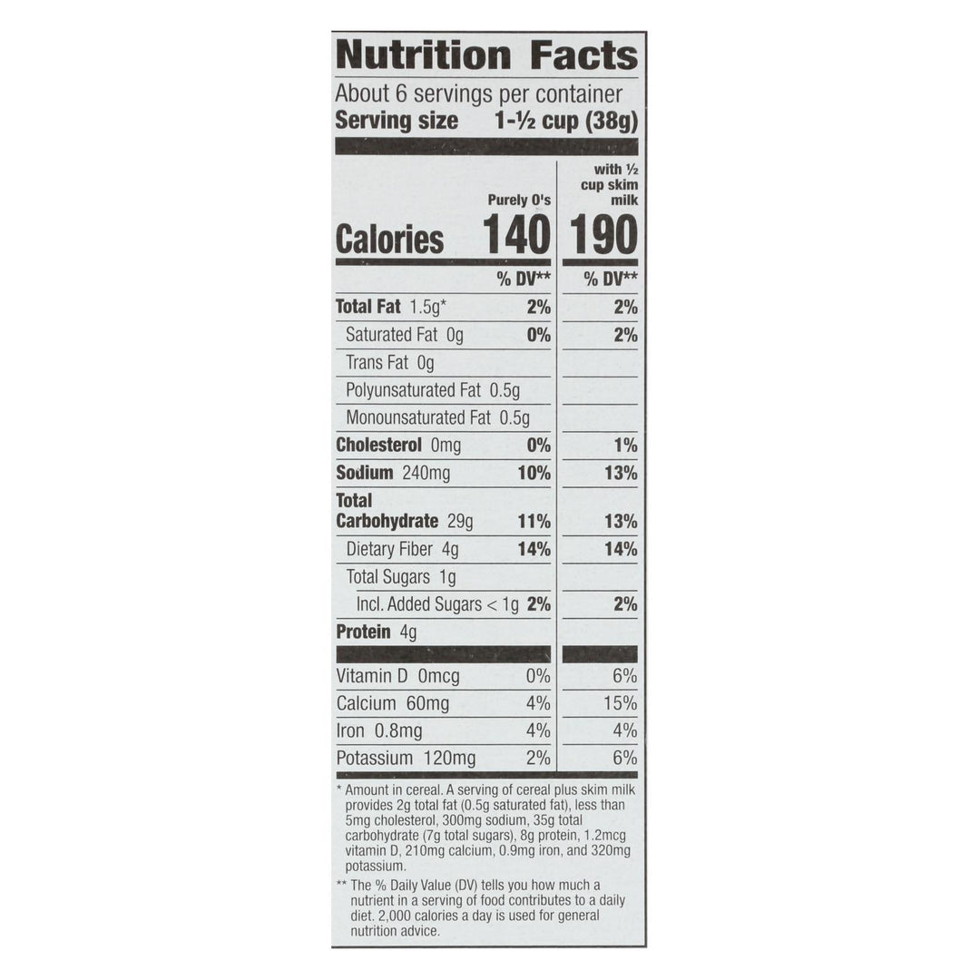 Cascadian Farm Cereal - Organic - Purely Os - 8.6 Oz - Case Of 12 - Maras Green