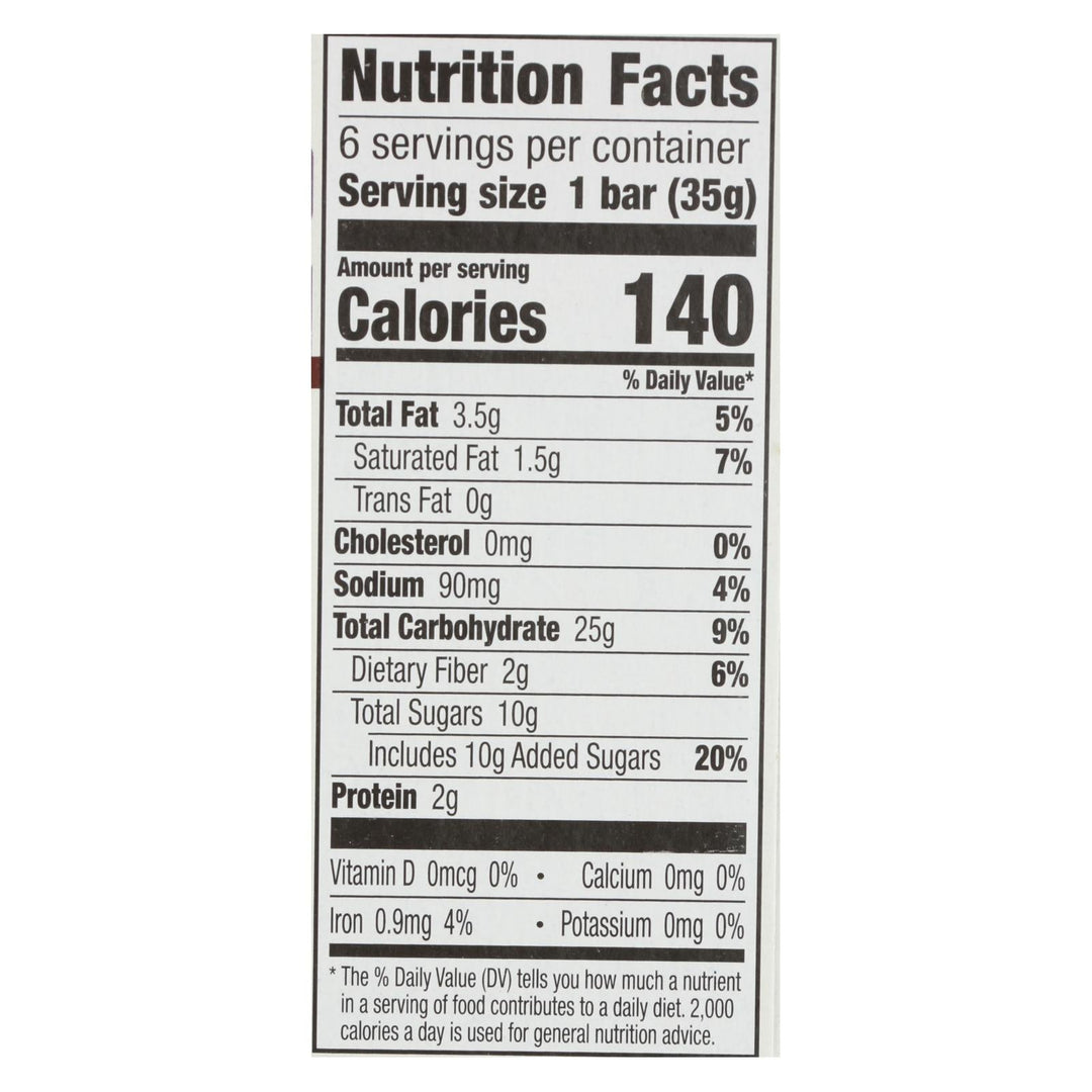 Cascadian Farm Granola Bar - Organic - Chewy - Chocolate Chip - 7.4 Oz - Case Of 12 - Maras Green