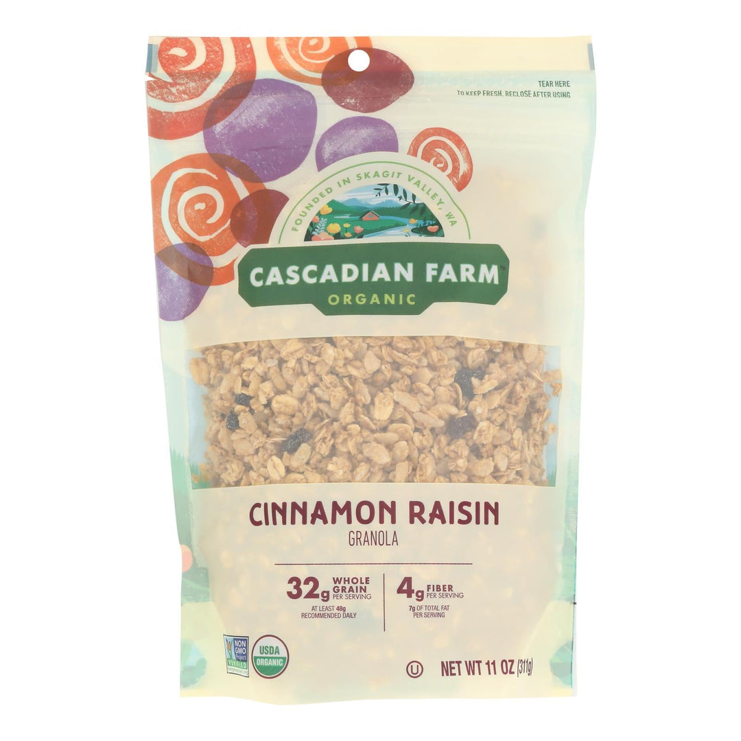 Cascadian Farm - Granola Organic Cinnamon Raisin - Case Of 4 - 11 Ounces - Maras Green