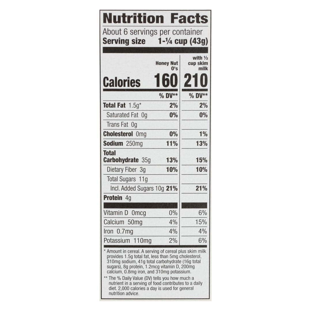 Cascadian Farm Organic Cereal - Honey Nut Os - Case Of 12 - 9.5 Oz - Maras Green