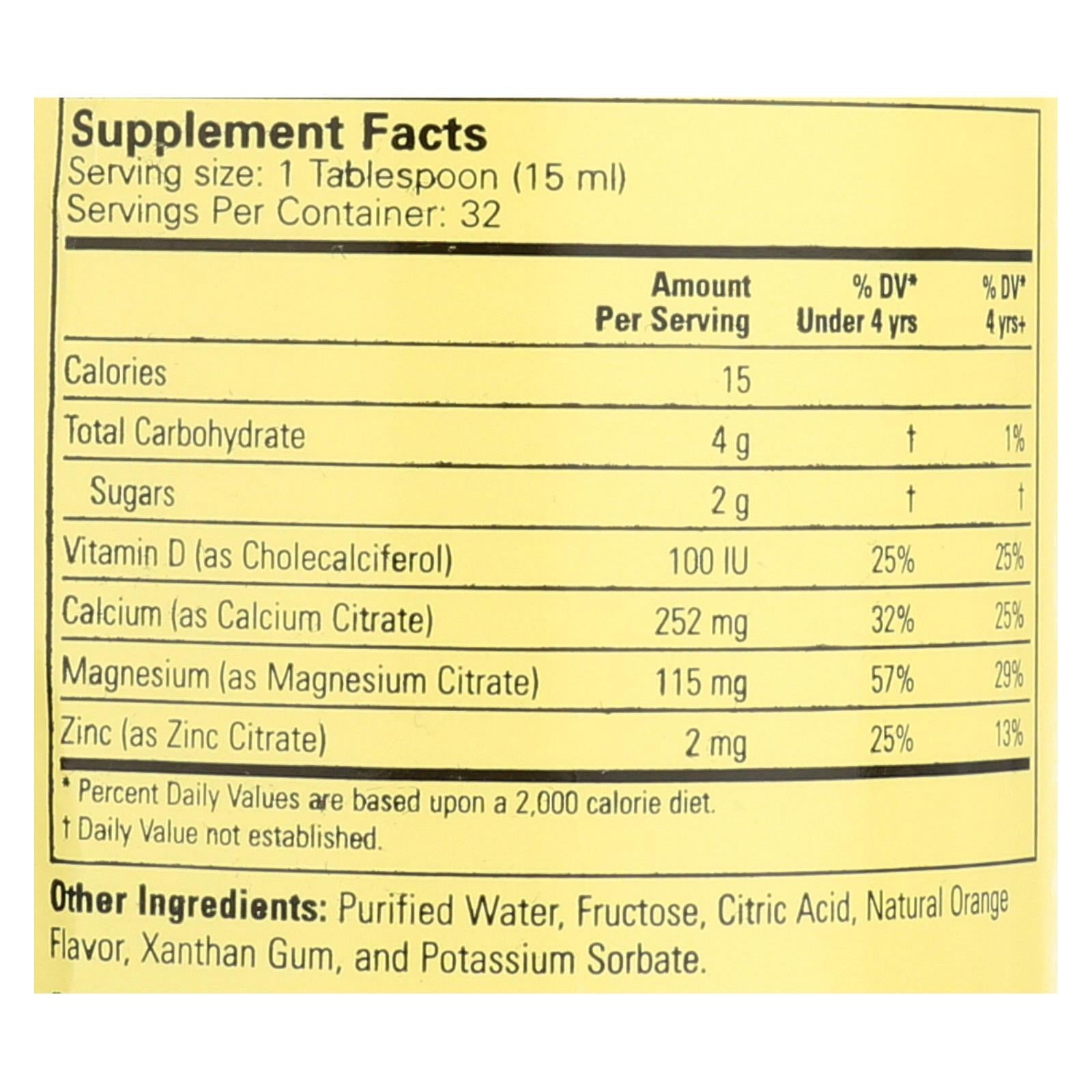 Childlife Liquid Calcium With Magnesium Natural Orange - 16 Fl Oz - Maras Green