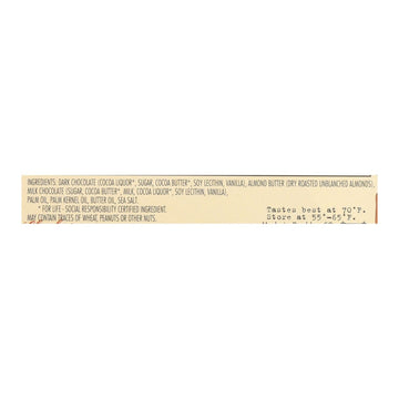 Chocolove Xoxox - Dark Chocolate Bar - Salted Almond Butter - Case Of 10 - 3.2 Oz - Maras Green