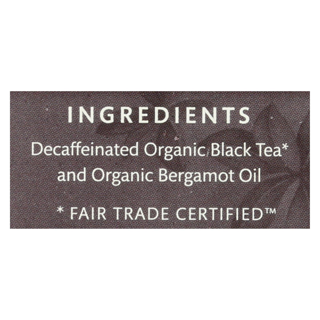 Choice Organic Teas Decaffeinated Earl Grey Tea - 16 Tea Bags - Case Of 6 - Maras Green