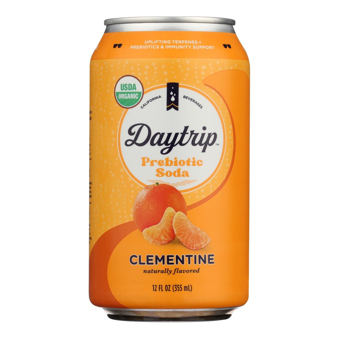 Daytrip Beverages - Soda Organic Prebiotic Clementine - Case Of 12 - 12 Fluid Ounces - Maras Green