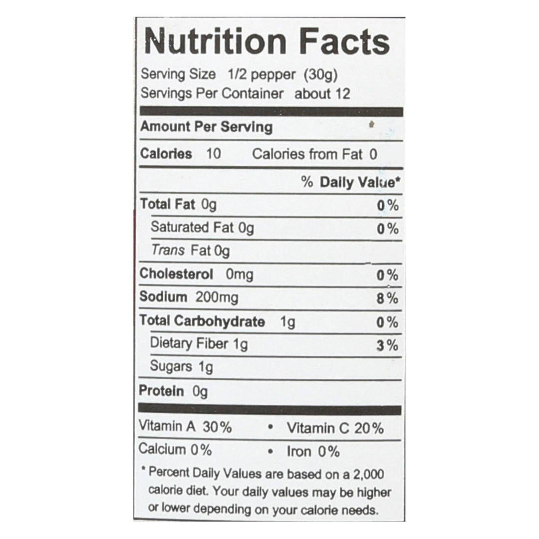 Divina - Peppers Red Roasted - Case Of 6 - 16.2 Ounces - Maras Green