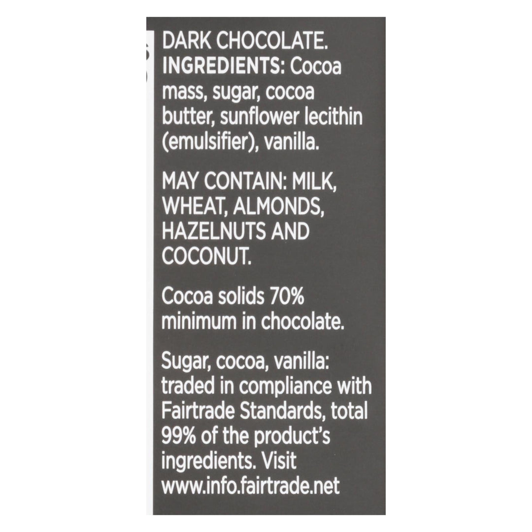 Divine - Bar Chocolate Dark 70% Cocoa - Case Of 12 - 3 Oz - Maras Green