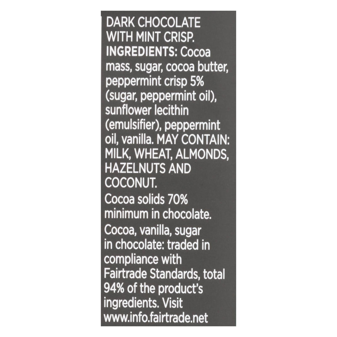 Divine - Bar Chocolate Dark W/mint Crisp - Case Of 12 - 3 Oz - Maras Green