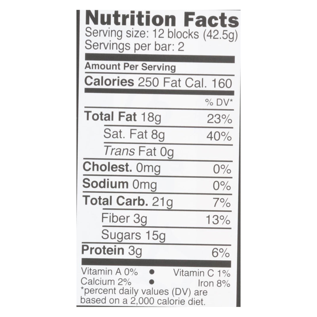 Divine - Bar Dark Chocolate Hazelnut Trffl - Case Of 12 - 3 Oz - Maras Green