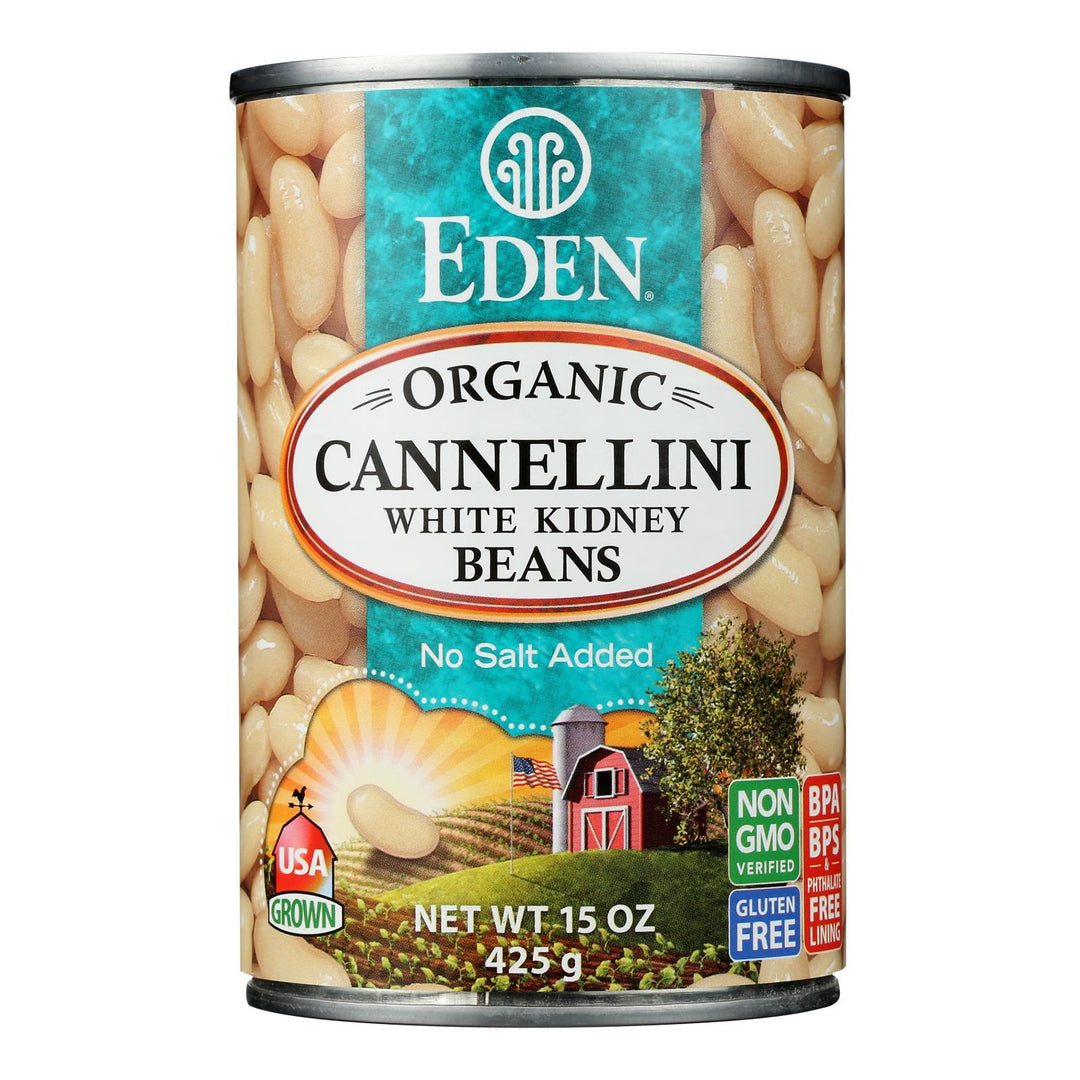Eden Foods Organic Cannellini White Kidney Beans - Case Of 12 - 15 Oz. - Maras Green