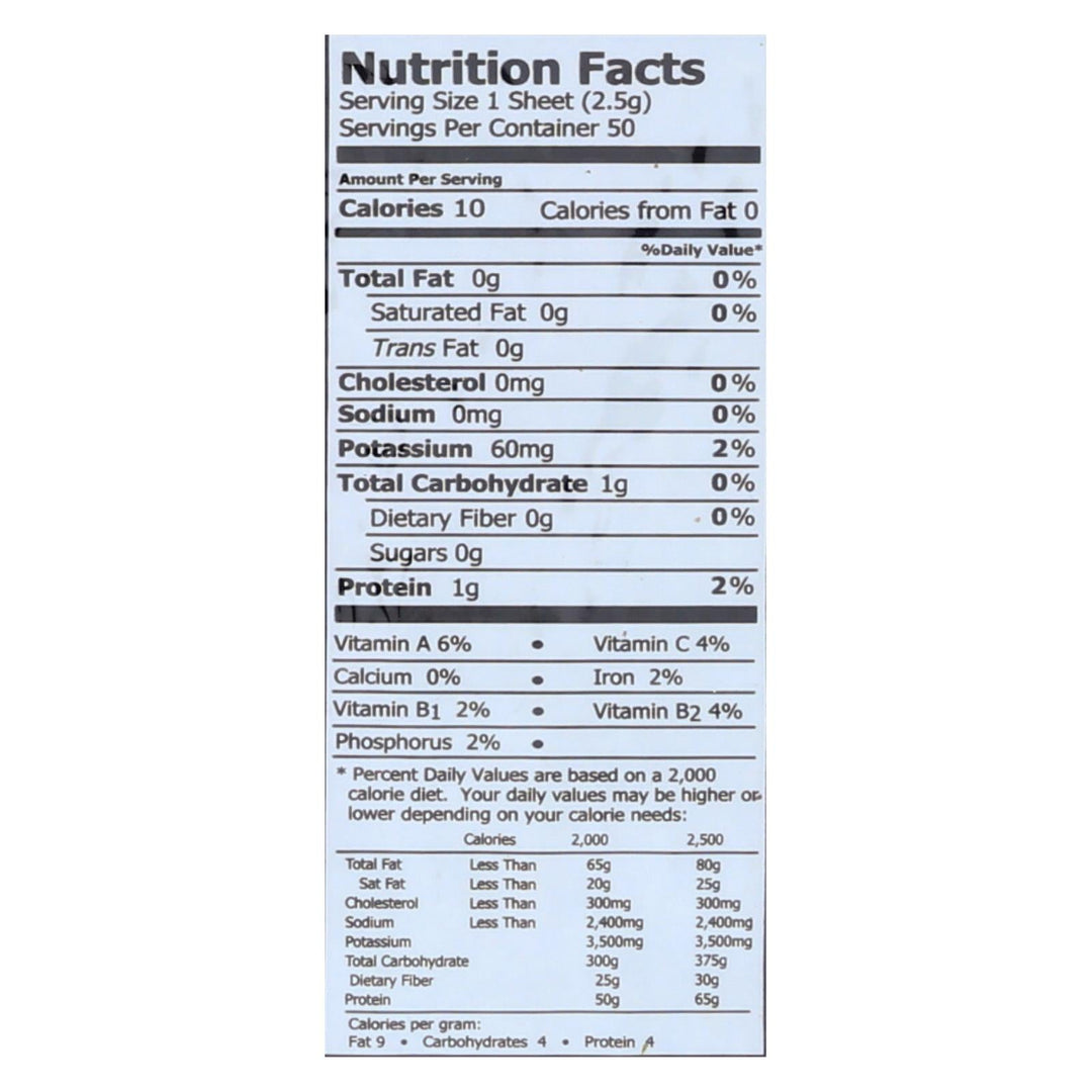 Emerald Cove Organic Pacific Sushi Nori - Toasted - Silver Grade - 50 Sheets - Case Of 4 - Maras Green