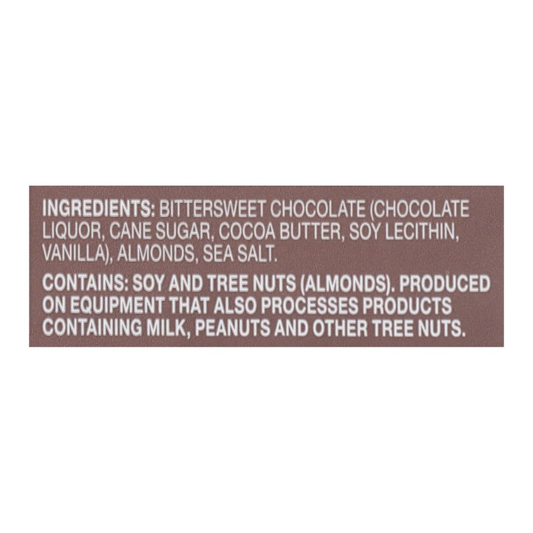 Endangered Species Natural Chocolate Bar - Dark Chocolate - 72 Percent Cocoa - Sea Salt And Almonds - 3 Oz Bars - Case Of 12 - Maras Green
